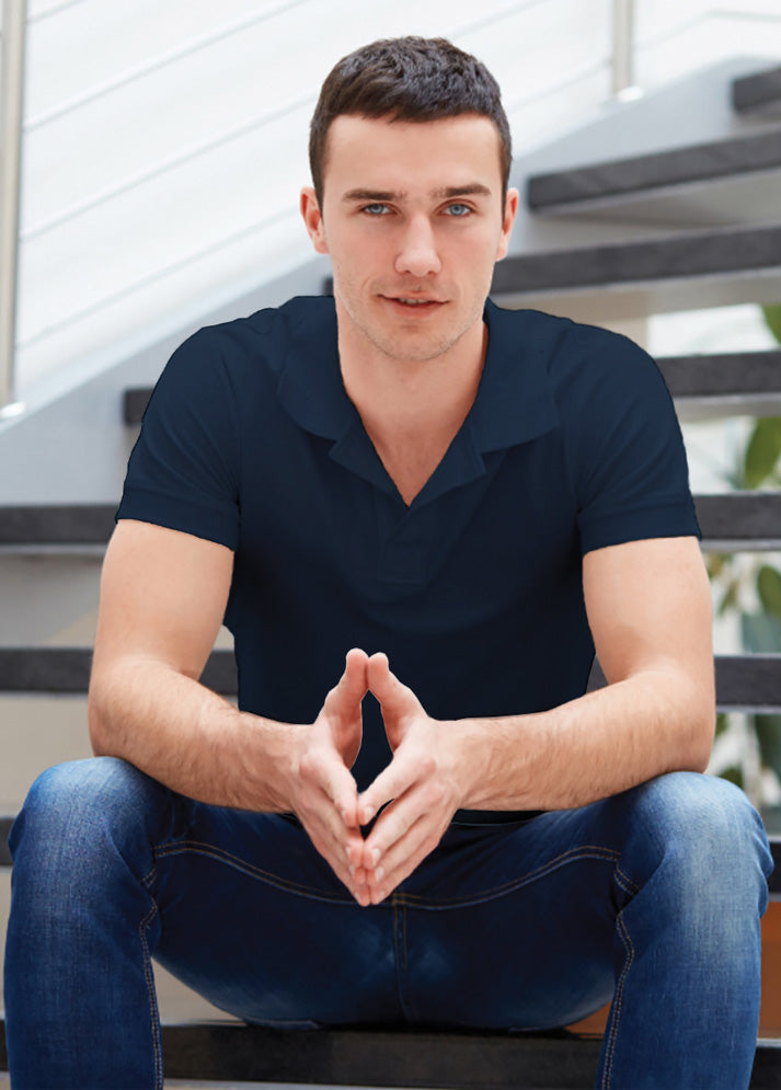 Ruffty Navy Blue Collar T-shirt