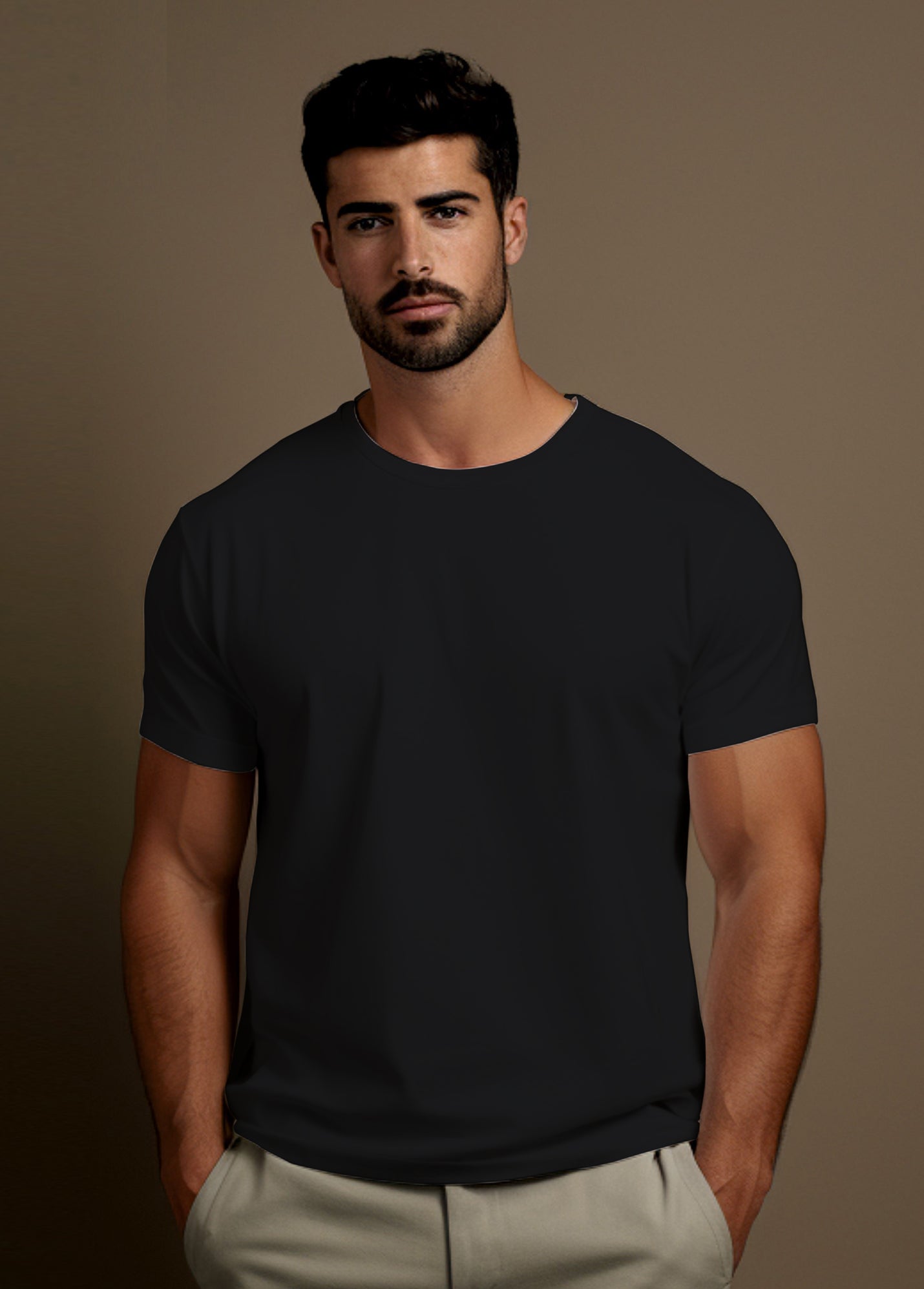Black Ruffty Crew Neck T-shirt