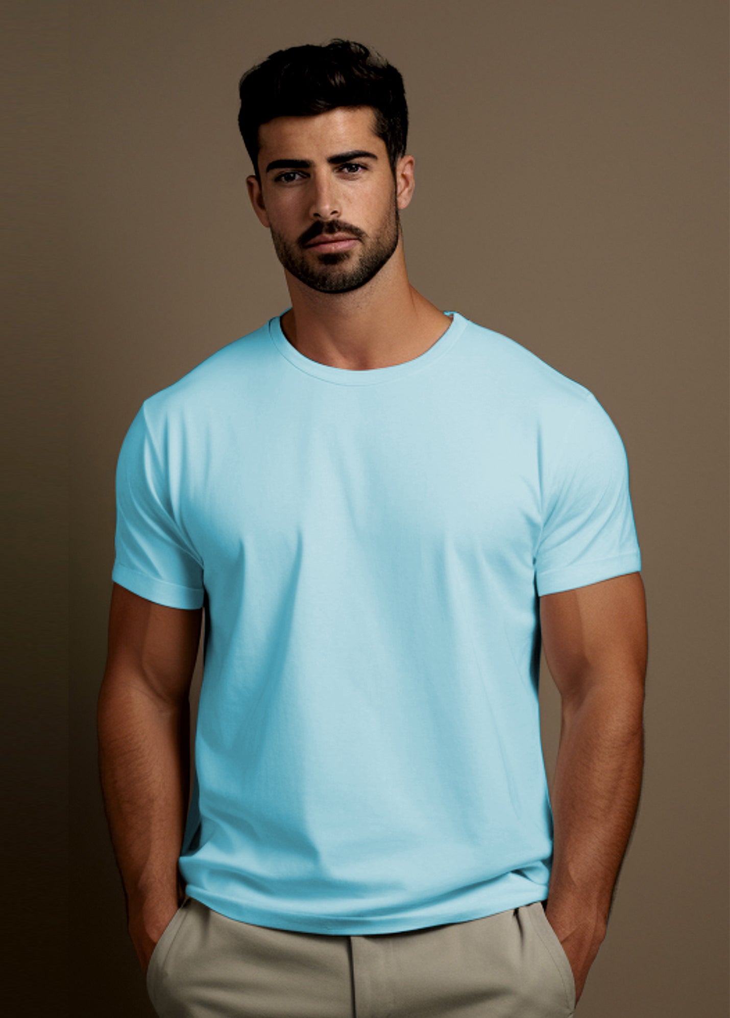 Ice Blue Ruffty Crew Neck T-shirt