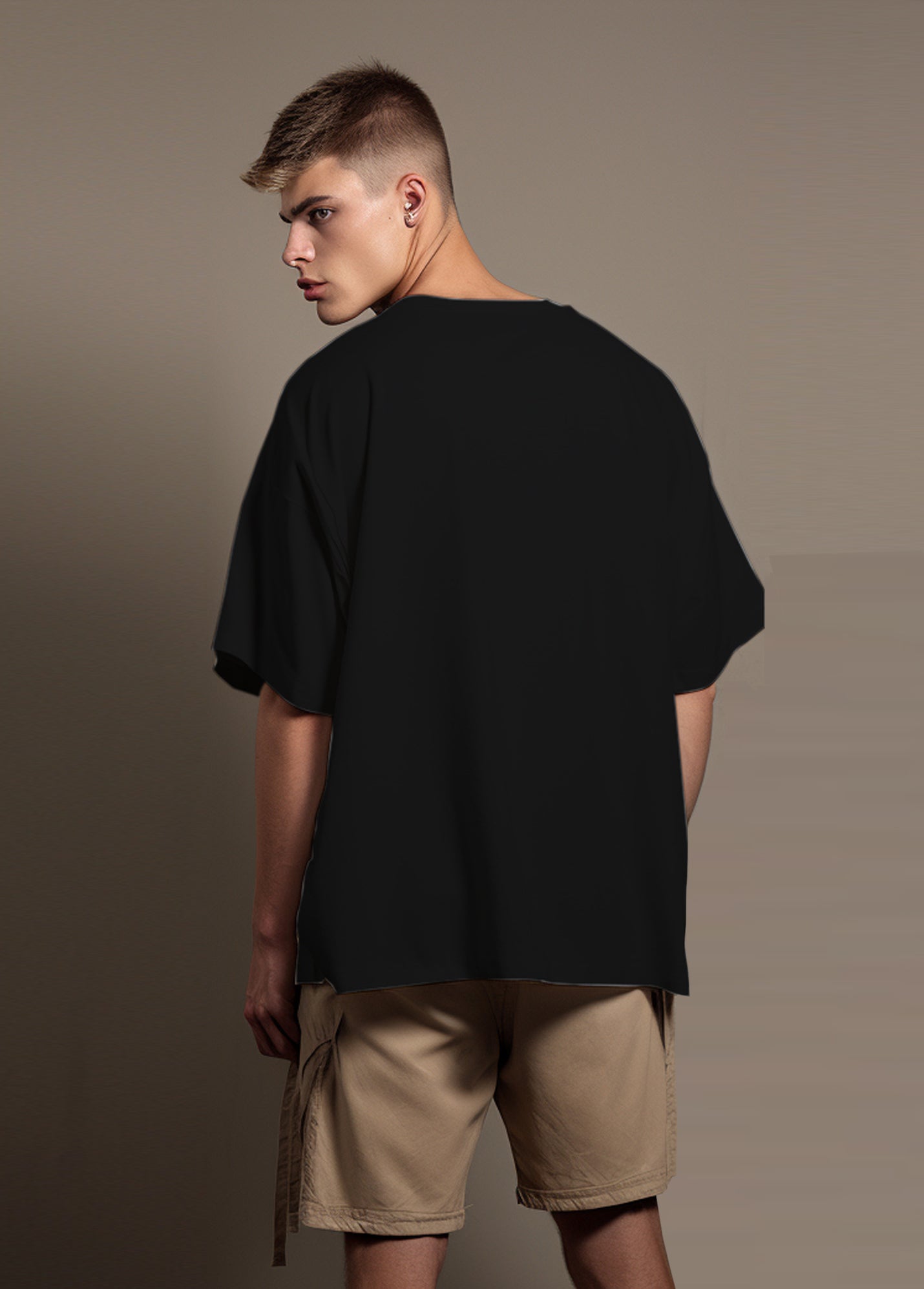 Ruffty Black Oversized T-shirt