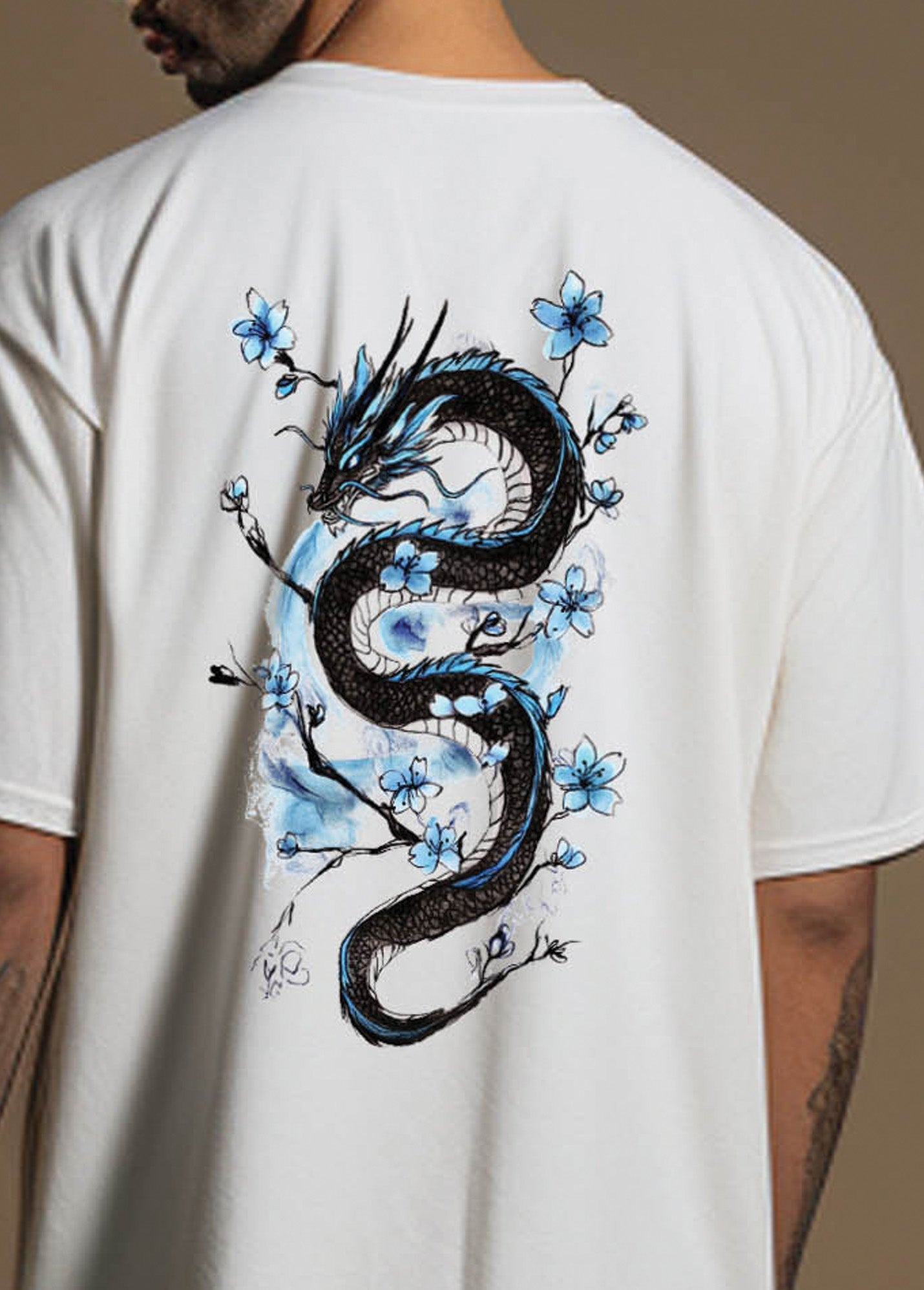 Cherry Blossom Dragon Ruffty Oversized T-shirts