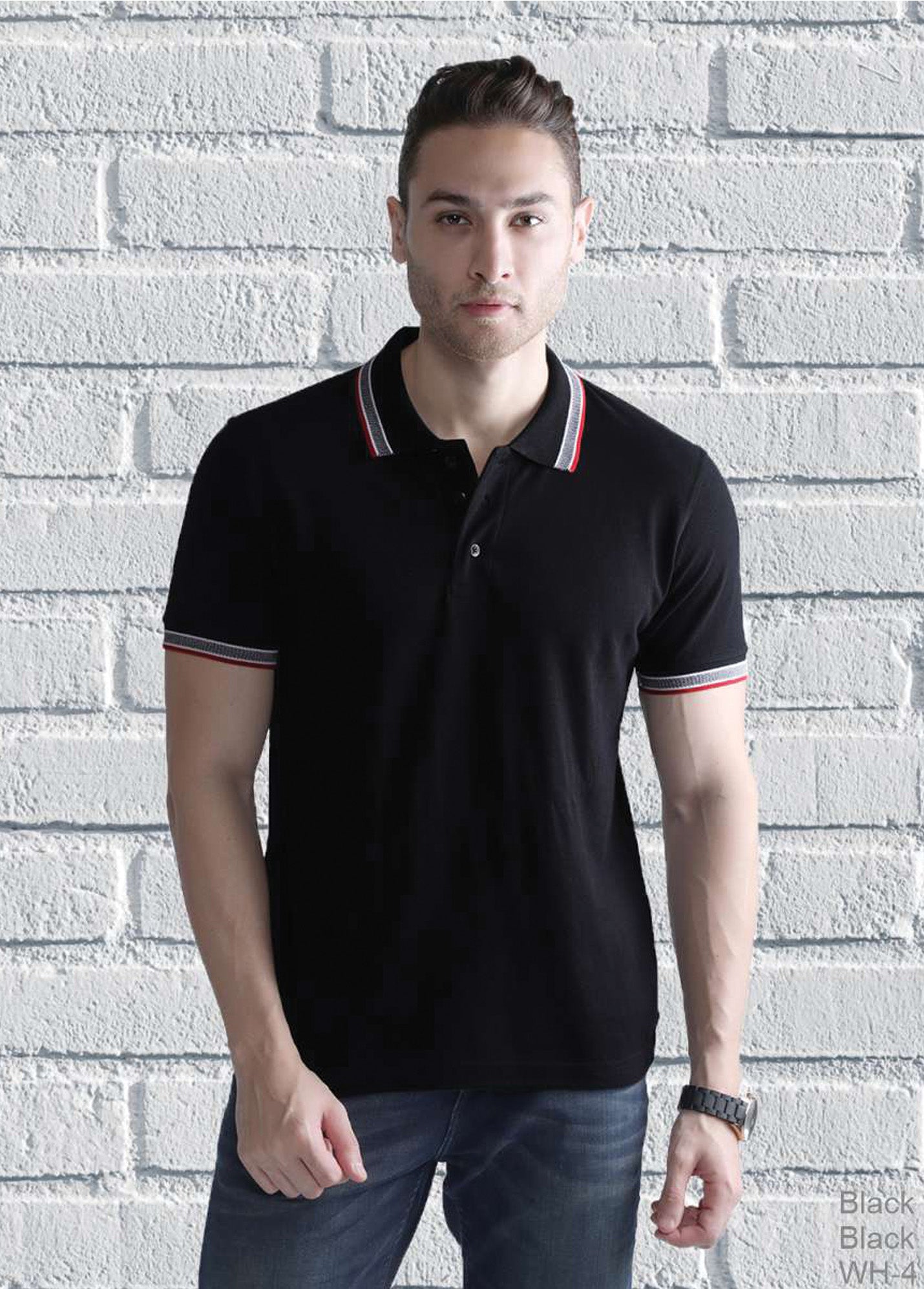 Wild Horn Black with Red Collar T-shirt