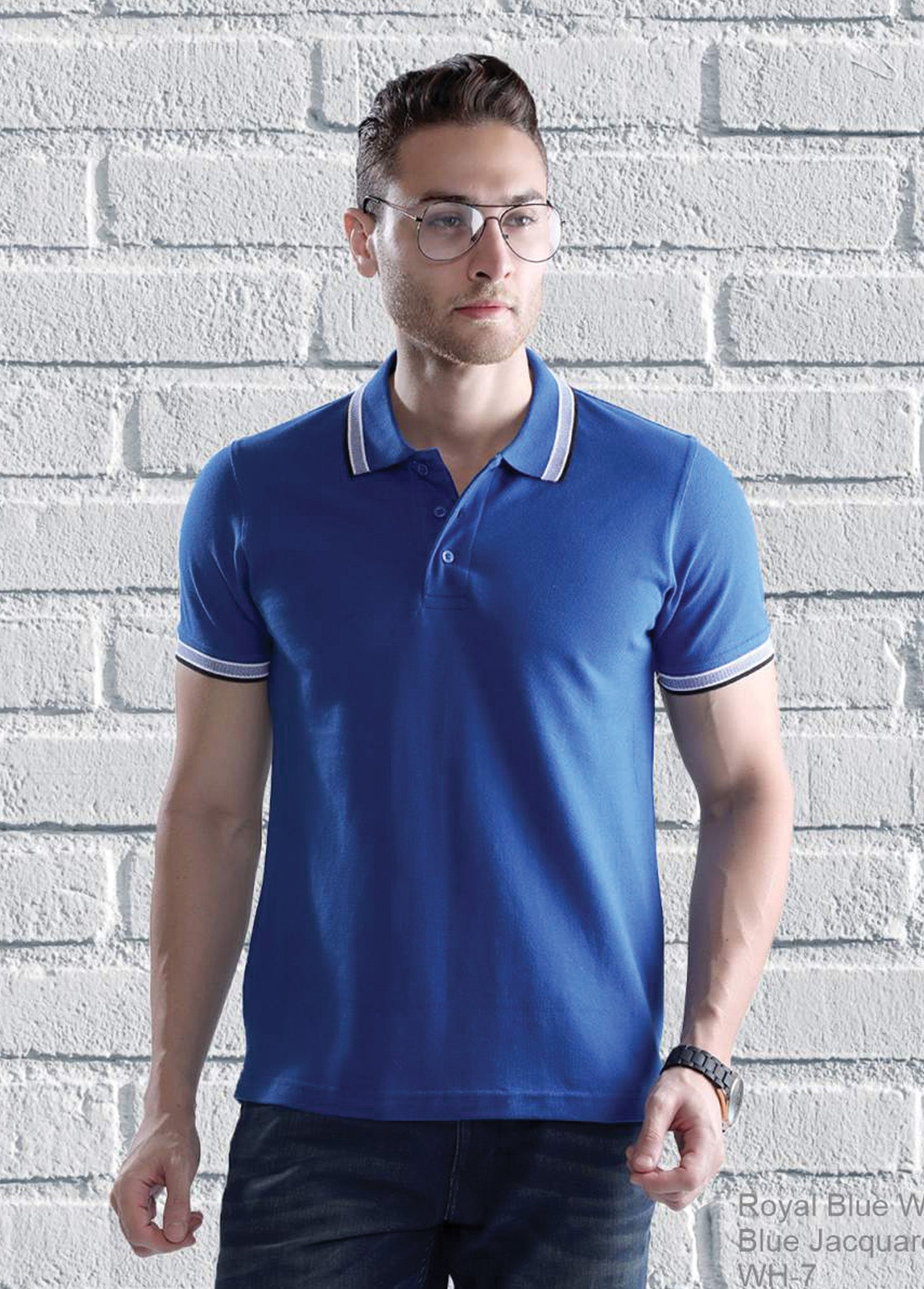 Wild Horn Royal Blue Collar T-shirt