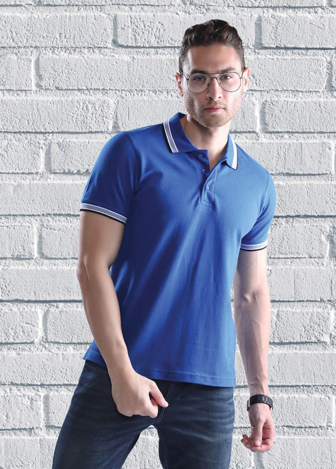 Wild Horn Royal Blue Collar T-shirt