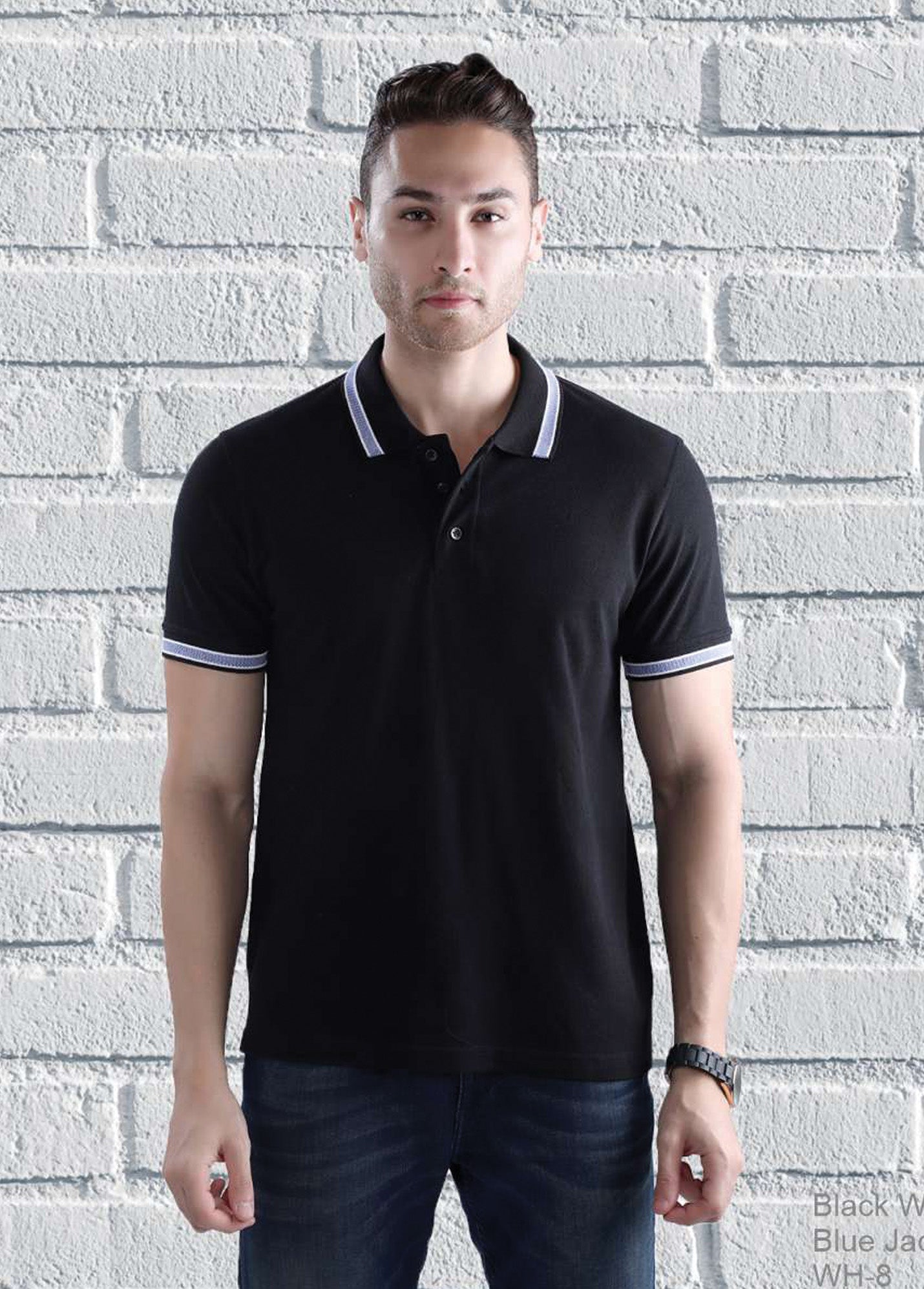 Wild Horn Black with Blue Collar T-shirt