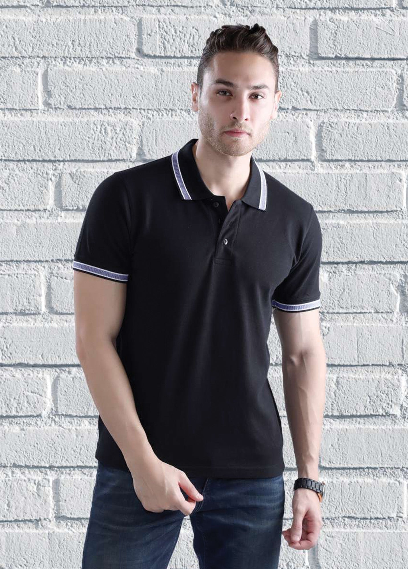 Wild Horn Black with Blue Collar T-shirt