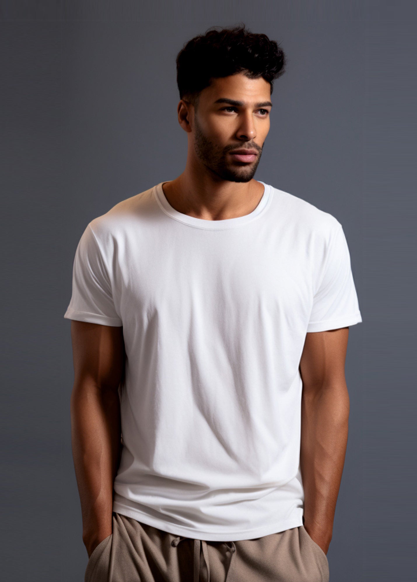 White Ruffty Crew Neck T-shirt