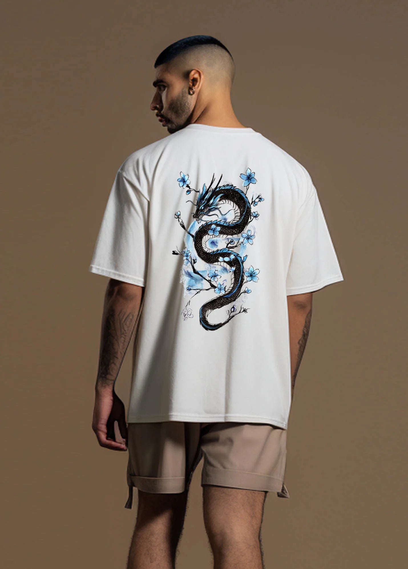 Cherry Blossom Dragon Ruffty Oversized T-shirts