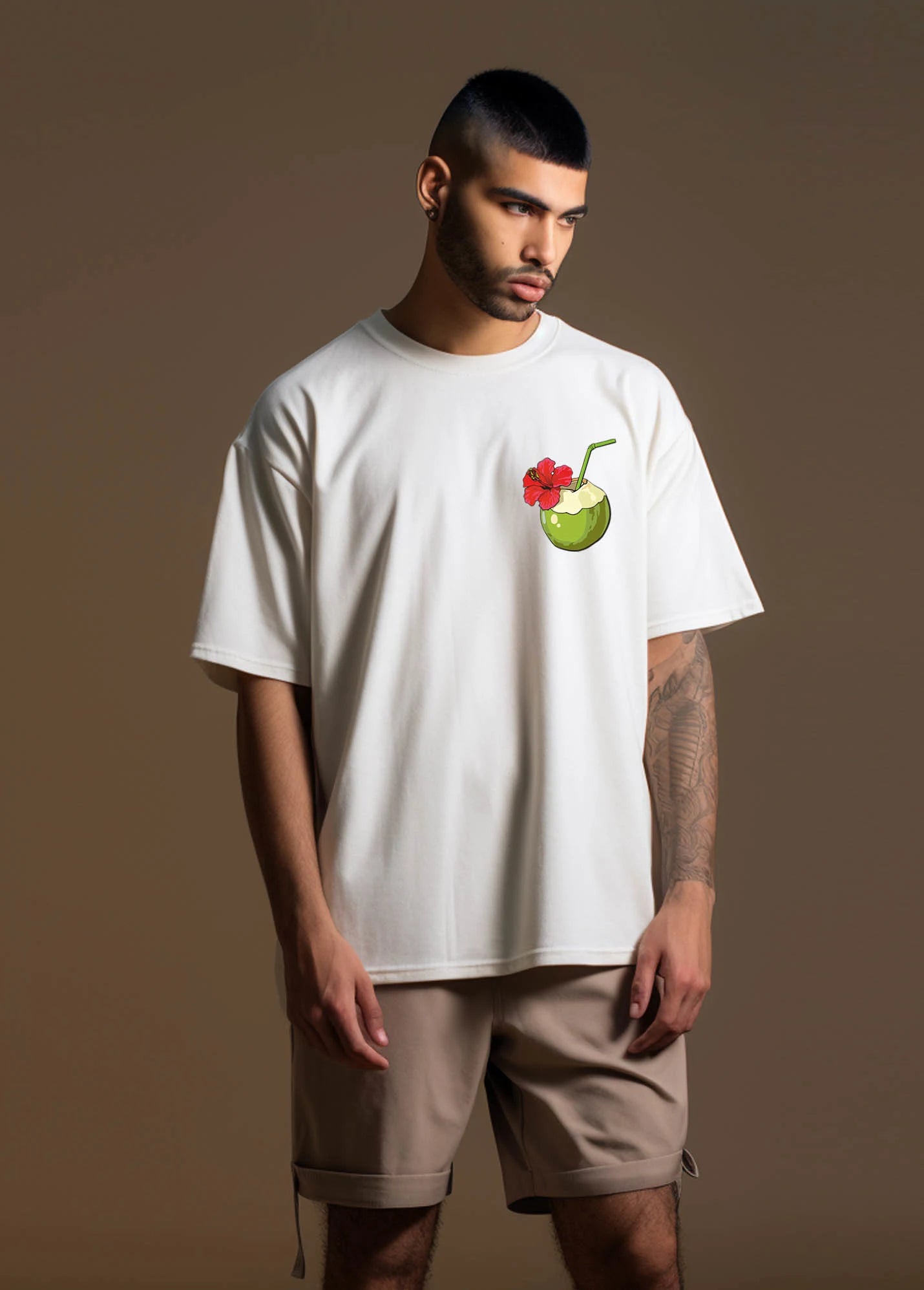Hawaii Coconut Ruffty Oversized T-shirts