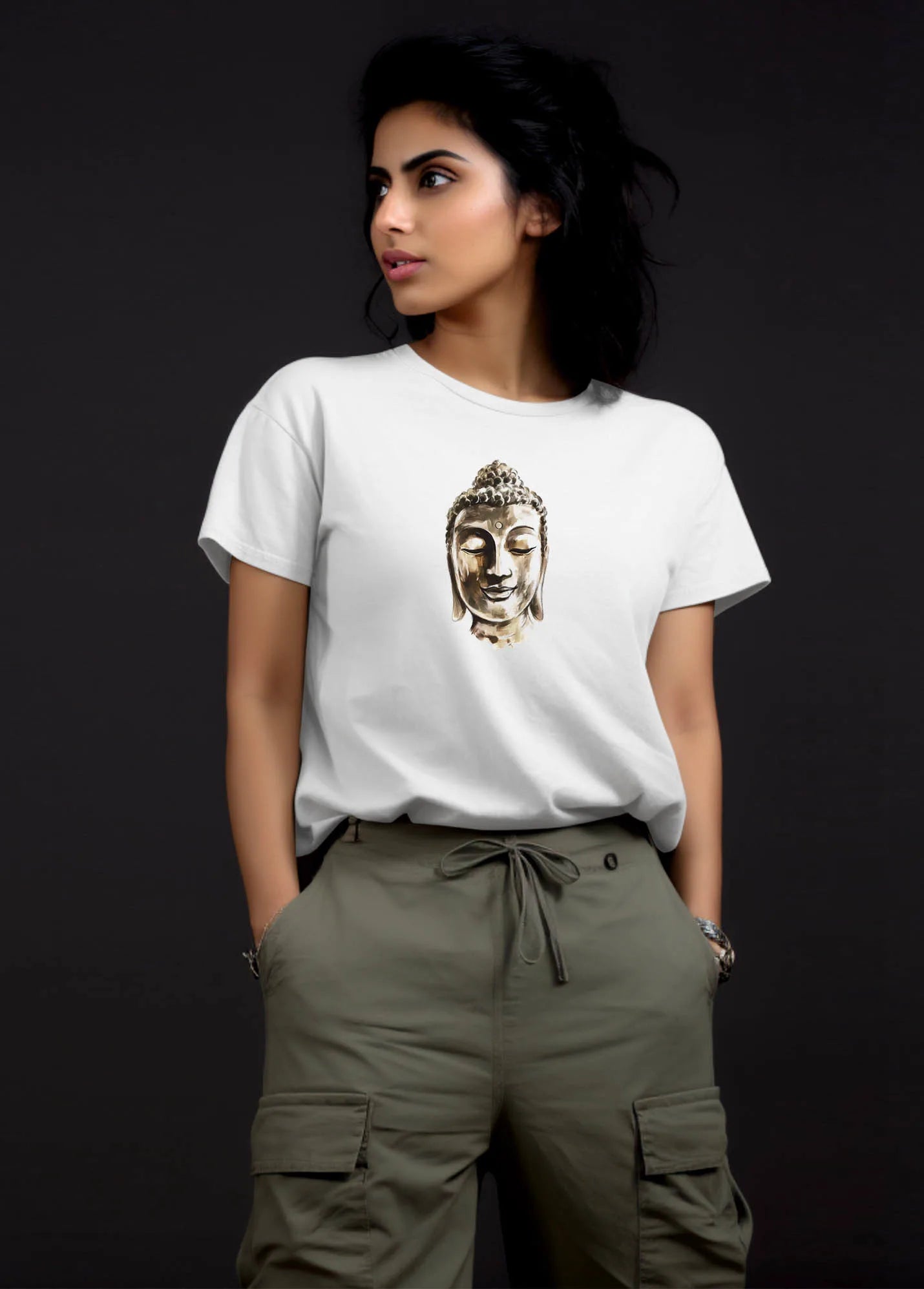 Golden Buddha Ruffty Printed T-shirt Women's