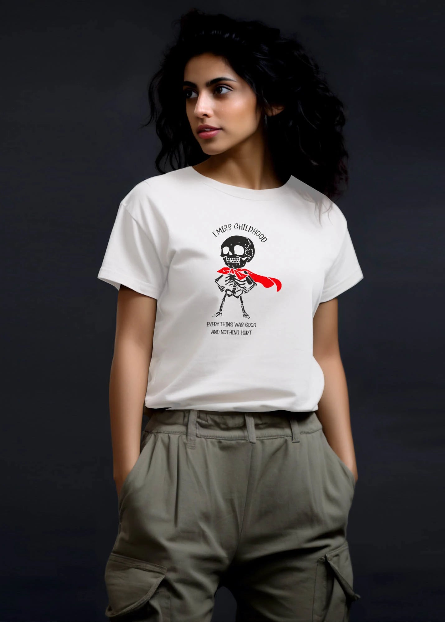 I Miss Childhood Women's Ruffty Printed T-shirt