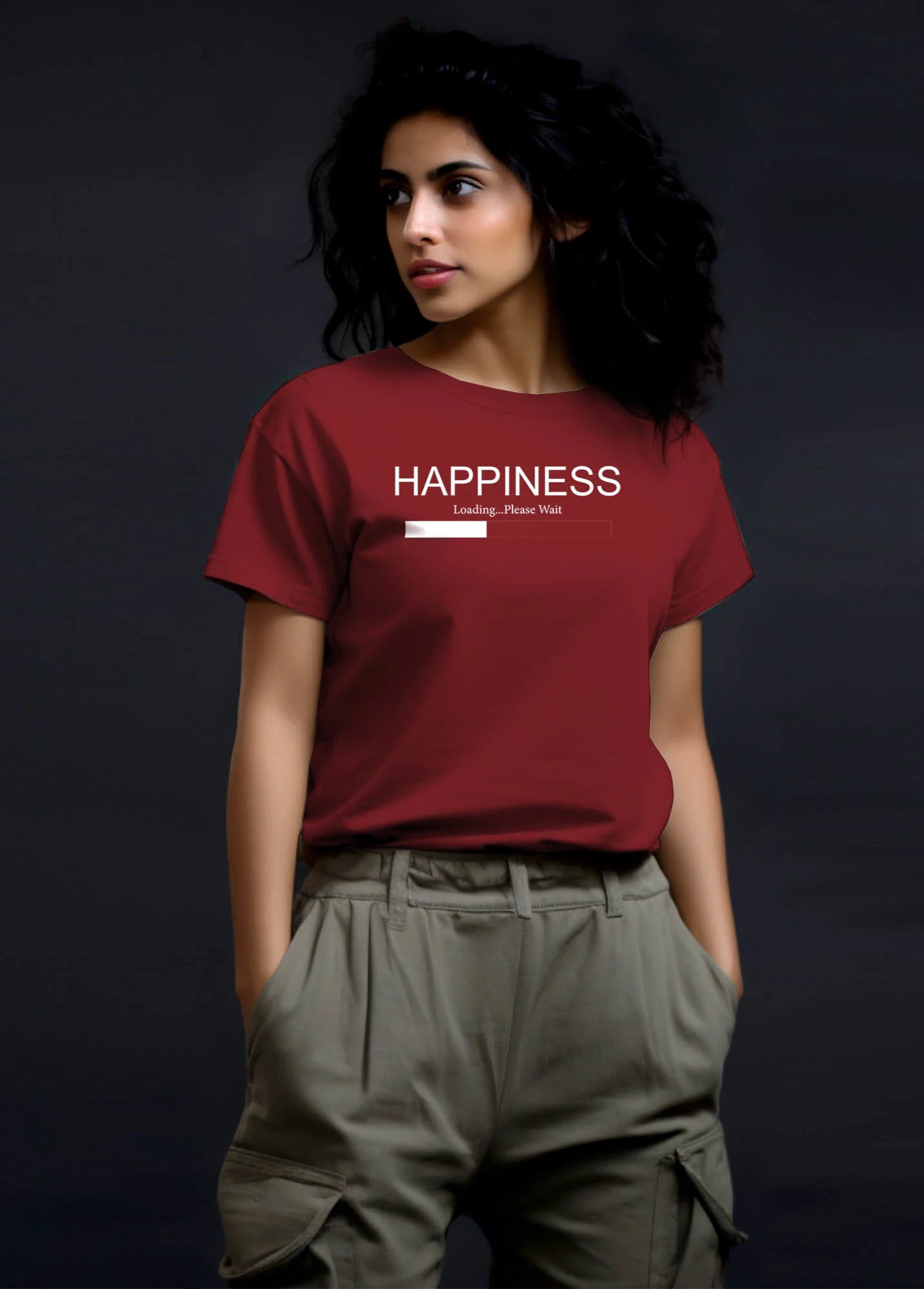 Happiness Loading Ruffty Printed T-shirt Women's